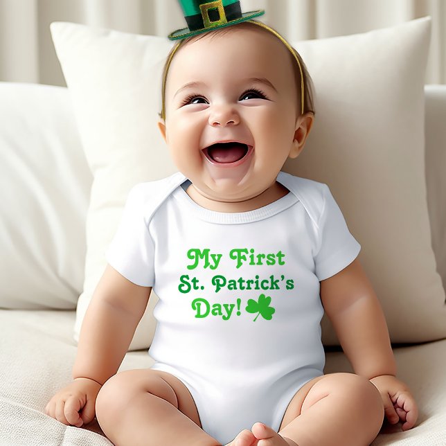 My First St. Patrick's Day Green Shamrock Baby Bodysuit (Creator Uploaded)