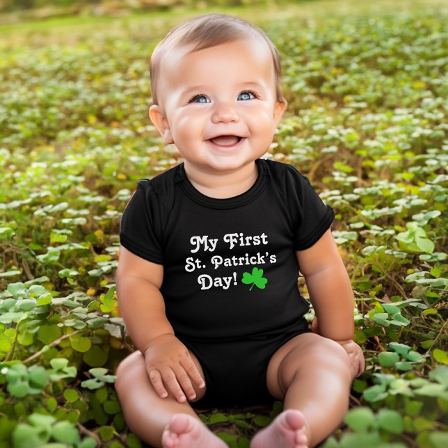 My First St Patricks Day Green Shamrock Baby Bodysuit (Creator Uploaded)