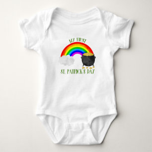 My First St Patrick's Day Retro 70's Green Baby Bodysuit