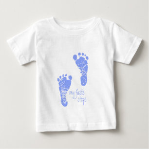 My First Steps - blue Baby T-Shirt