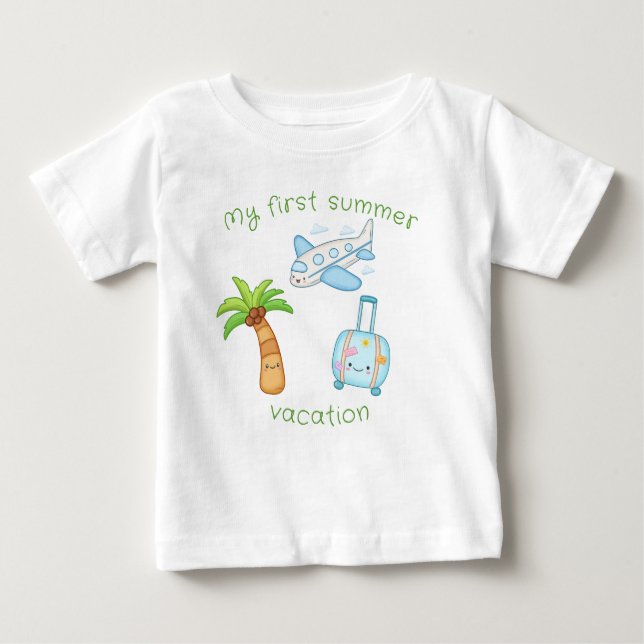 My First Summer Vacation Cute Funny Baby T-Shirt (Front)
