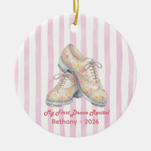 My First Tap Recital Personalized Christmas  Ceramic Ornament