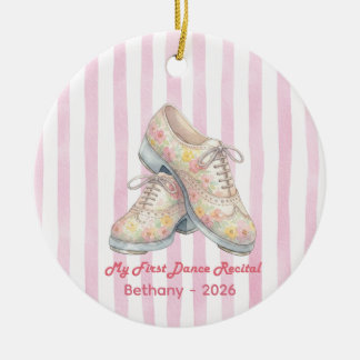My First Tap Recital Personalized Christmas Ceramic Ornament