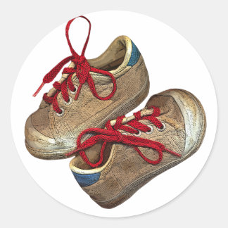 My first tennis shoes classic round sticker
