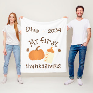 My First Thanksgiving Baby – Personalised Keepsake Fleece Blanket