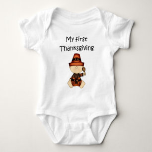 My First Thanksgiving Boy #1 *Creeper* Baby Bodysuit