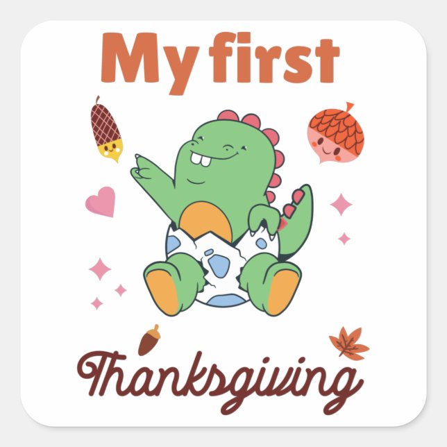 My first Thanksgiving Square Sticker (Front)
