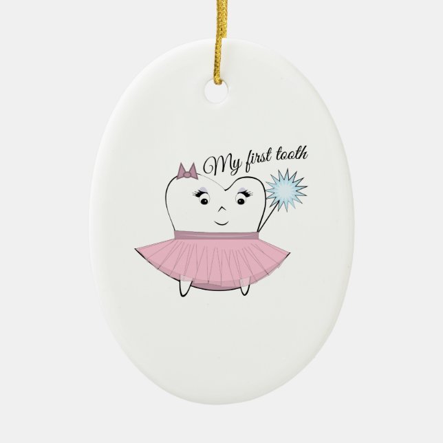 My First Tooth Ceramic Ornament (Front)