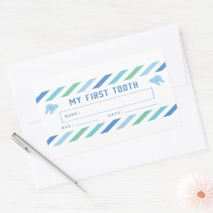 My First Tooth Keepsake Boy Rectangular Sticker