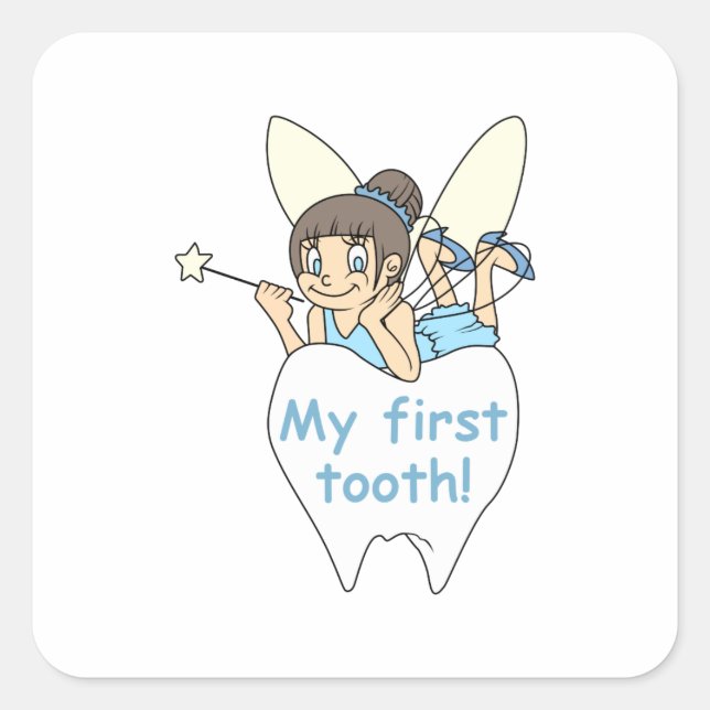 MY FIRST TOOTH SQUARE STICKER (Front)
