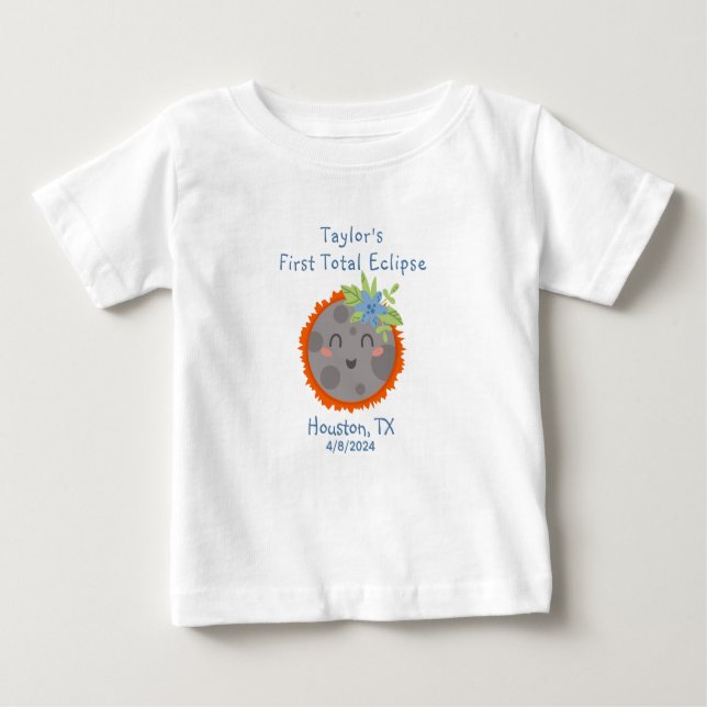 My First Total Eclipse Personalised Name City Baby T-Shirt (Front)