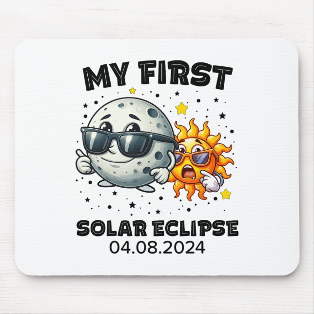 My First Total Solar Eclipse April 8 2024 Toddler  Mouse Pad (Front)