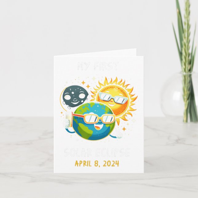 My First Total Solar Eclipse April 8th 2024 Toddle Card (Front)
