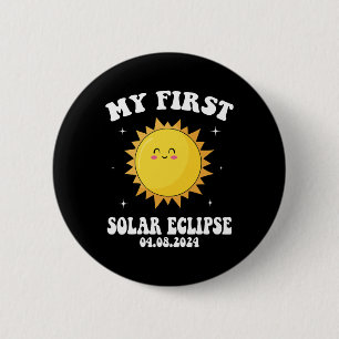 My First Total Solar Eclipse April 8th For Kids Bo 6 Cm Round Badge