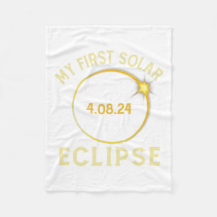 My First Total Solar Eclipse April 8th Toddler Kid Fleece Blanket
