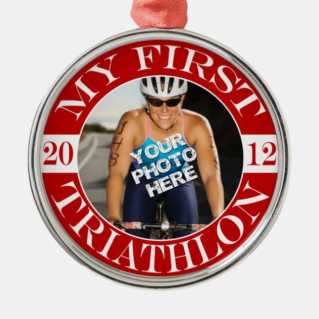 My First Triathlon - 2012 Metal Tree Decoration (Front)