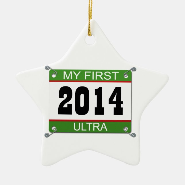 My First Ultra - 2014 Ceramic Ornament (Front)