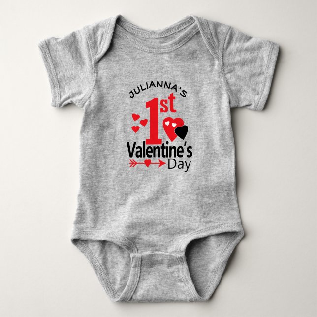 My First Valentine Baby Clothes Bodysuit (Front)