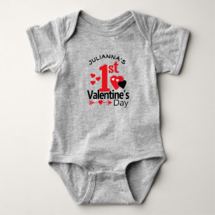 My First Valentine Baby Outfit - Personalised Bodysuit