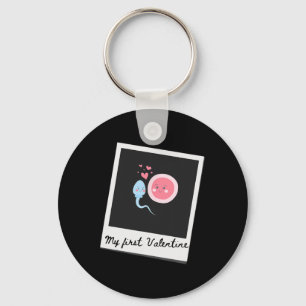 My First Valentine - Funny Adult Valentine Shirt S Key Ring