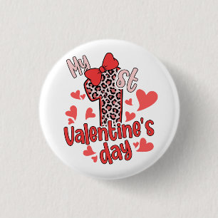 My First Valentine’s Day 3 Cm Round Badge