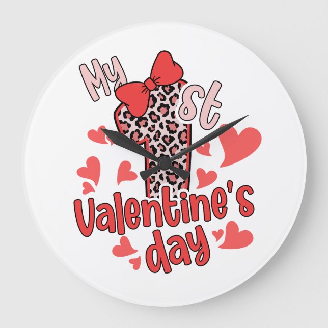 My First Valentine’s Day Large Clock (Front)