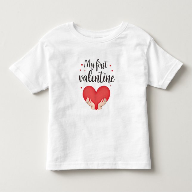  My First Valentine toddler T-Shirt cute heart (Front)
