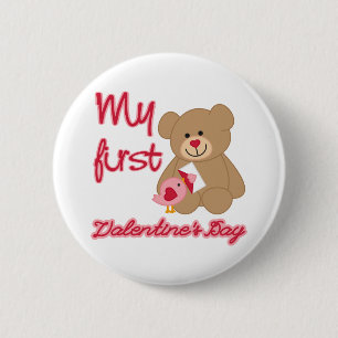 My First Valentine's Day 6 Cm Round Badge