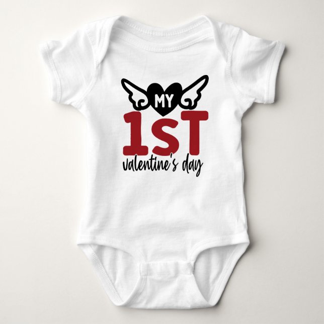 My First Valentines Day Baby Bodysuit (Front)