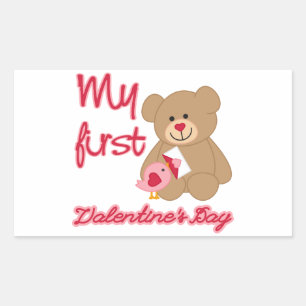 My First Valentine's Day Rectangular Sticker