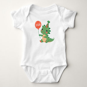  My First Year 2026 cute Dinosaur Baby Bodysuit 