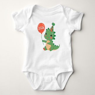  My First Year 2026 cute Dinosaur Baby Bodysuit 