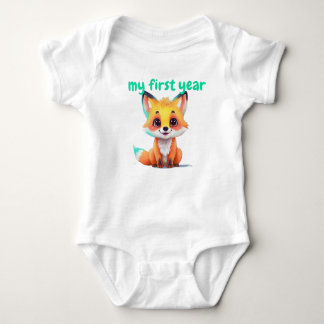 My First Year baby fox Baby Bodysuit 