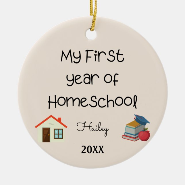 My First Year of Home School Ornament (Front)