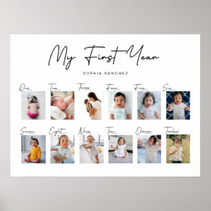 My First Year Photo Collage Poster