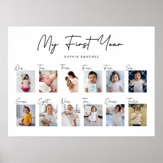 My First Year Photo Collage Poster