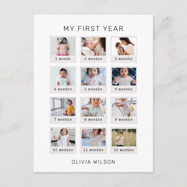 My First Year Postcard (Front)