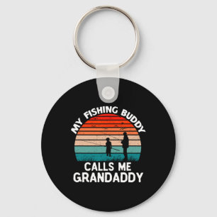 My Fishing Buddy Calls Me Grandaddy Retro Vintage Key Ring