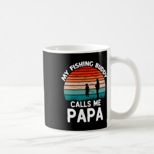 My Fishing Buddy Calls Me Papa Retro Vintage Grand Coffee Mug