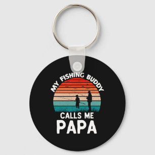 My Fishing Buddy Calls Me Papa Retro Vintage Grand Key Ring