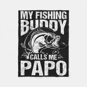 My Fishing Buddy Calls Me Papo Father's Day Fisher Fleece Blanket