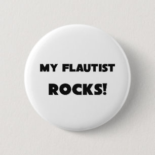MY Flautist ROCKS! 6 Cm Round Badge