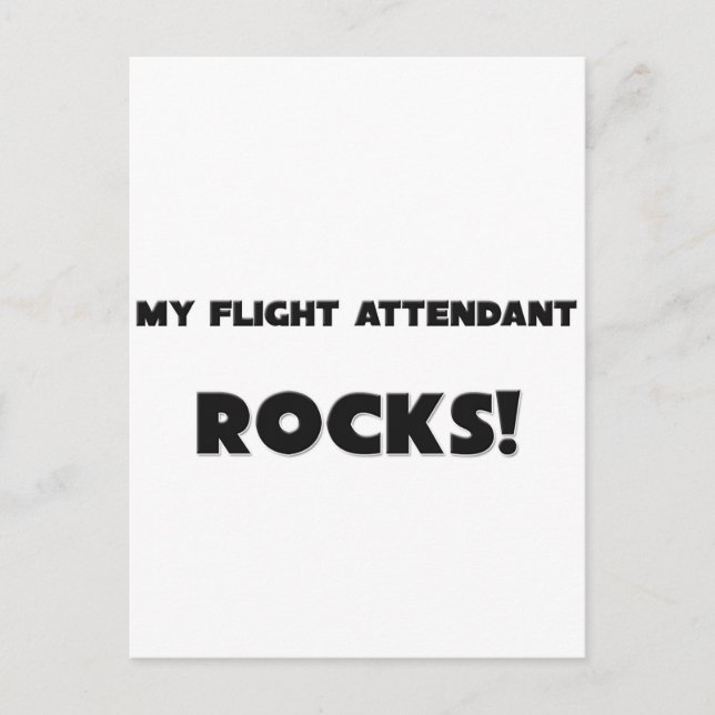 MY Flight Attendant ROCKS! Postcard (Front)