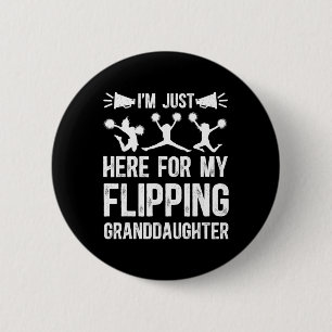 My Flipping Granddaughter Cheer Grandpa Cheerleade 6 Cm Round Badge