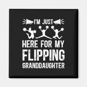 My Flipping Granddaughter Cheer Grandpa Cheerleade Magnet