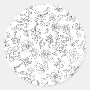 My Flower Design 3 Classic Round Sticker