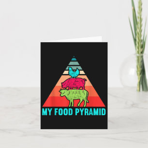 My Food Pyramid Cow Pig Chicken Funny Bbq Smoker B Card