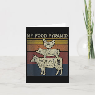 My Food Pyramid - Funny Bbq Joke - Cow Pig Chicken Card