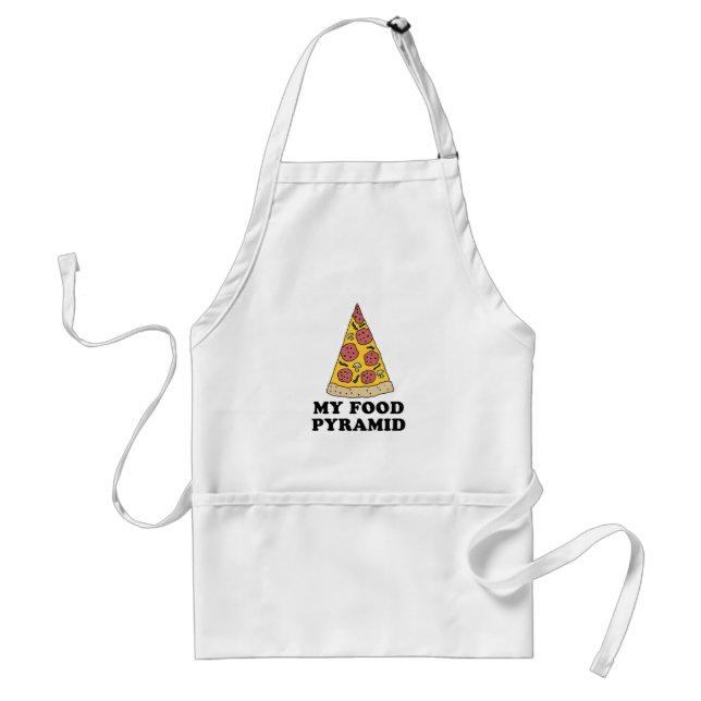 My Food Pyramid Pizza Cartoon Apron (Front)