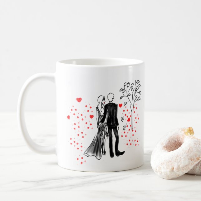 My Forever Love, Couple Art Classic Mug (With Donut)